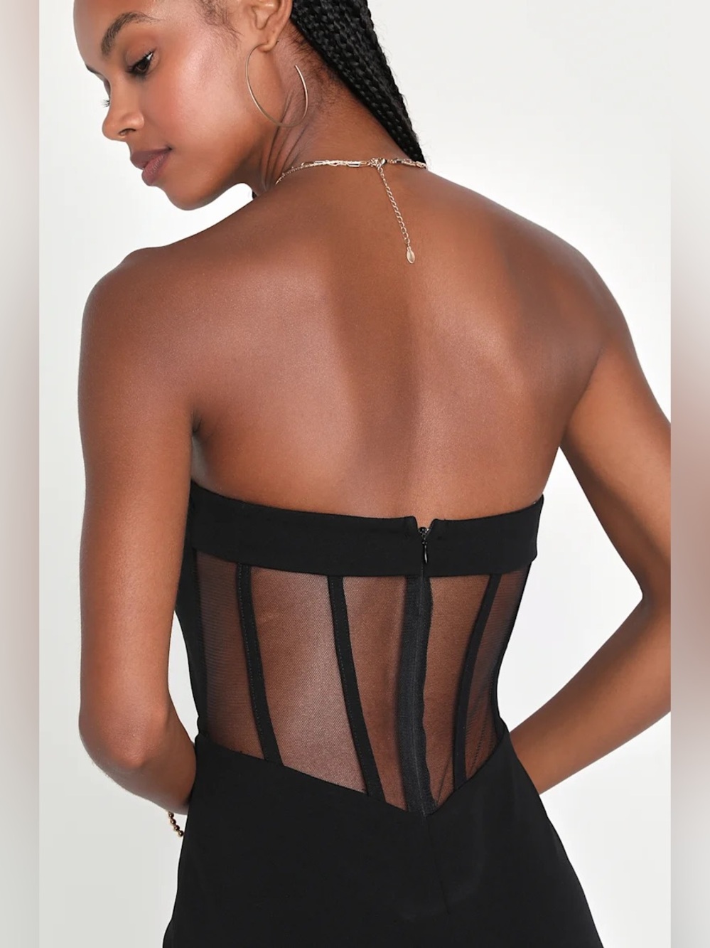 Lulus Iconic Arrival Black Strapless Bustier Mermaid Maxi Dress - Picture 3 of 9